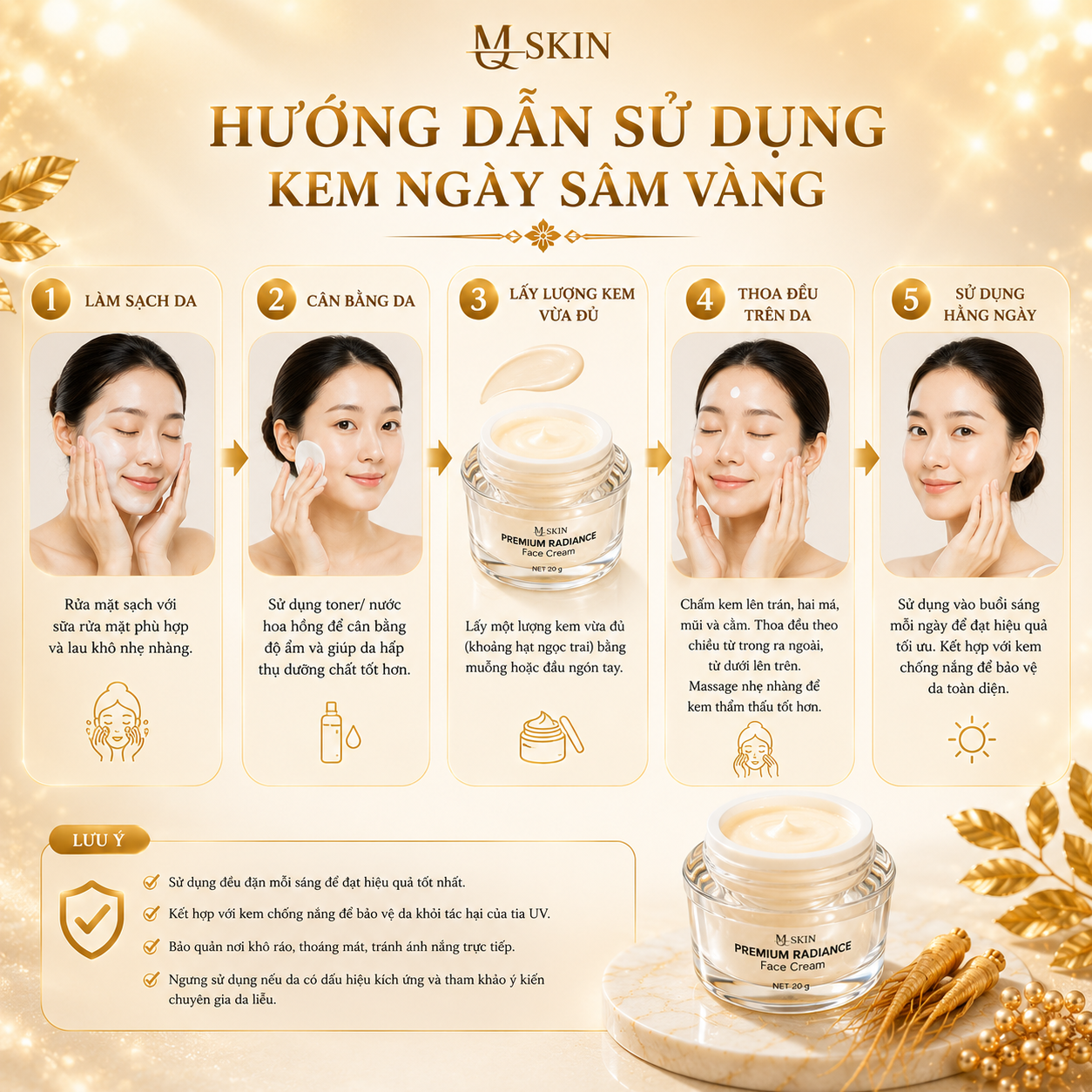 kem-ngay-sam-vang-mqskin (1) hướng dẫn sử dụng kem ngày mqskin sâm vàng