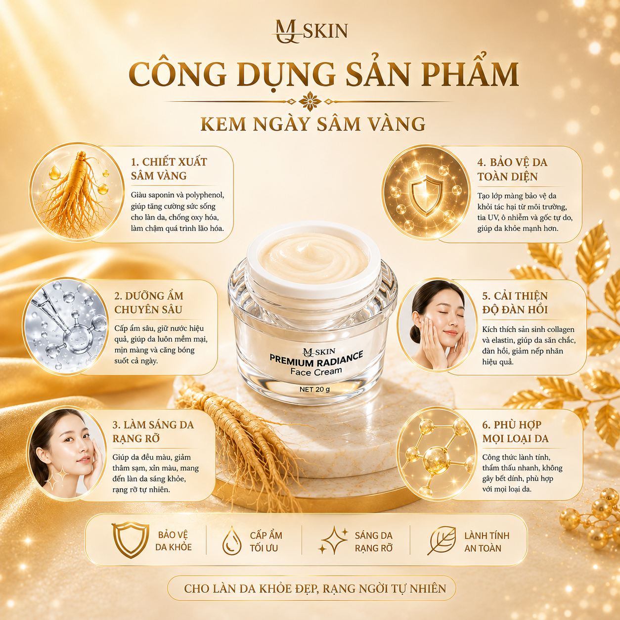kem-ngay-sam-vang-mqskin (2) công dụng sản phẩm kem ngày mq skin sâm vàng
