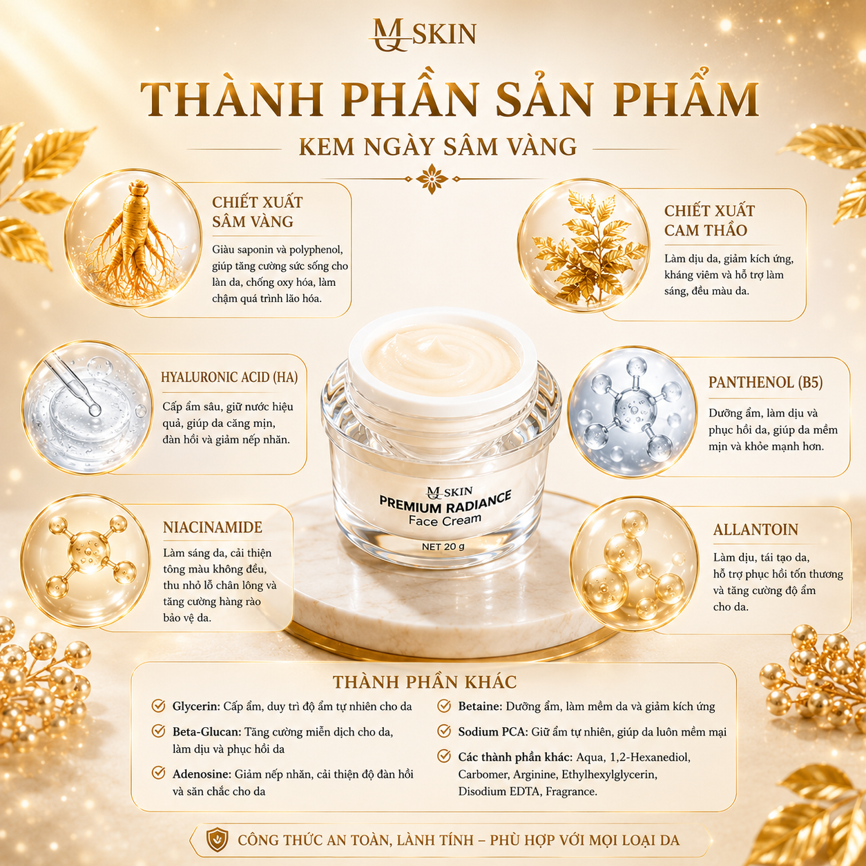 kem-ngay-sam-vang-mqskin (3) thành phần sản phẩm kem ngày mqskin sâm vàng
