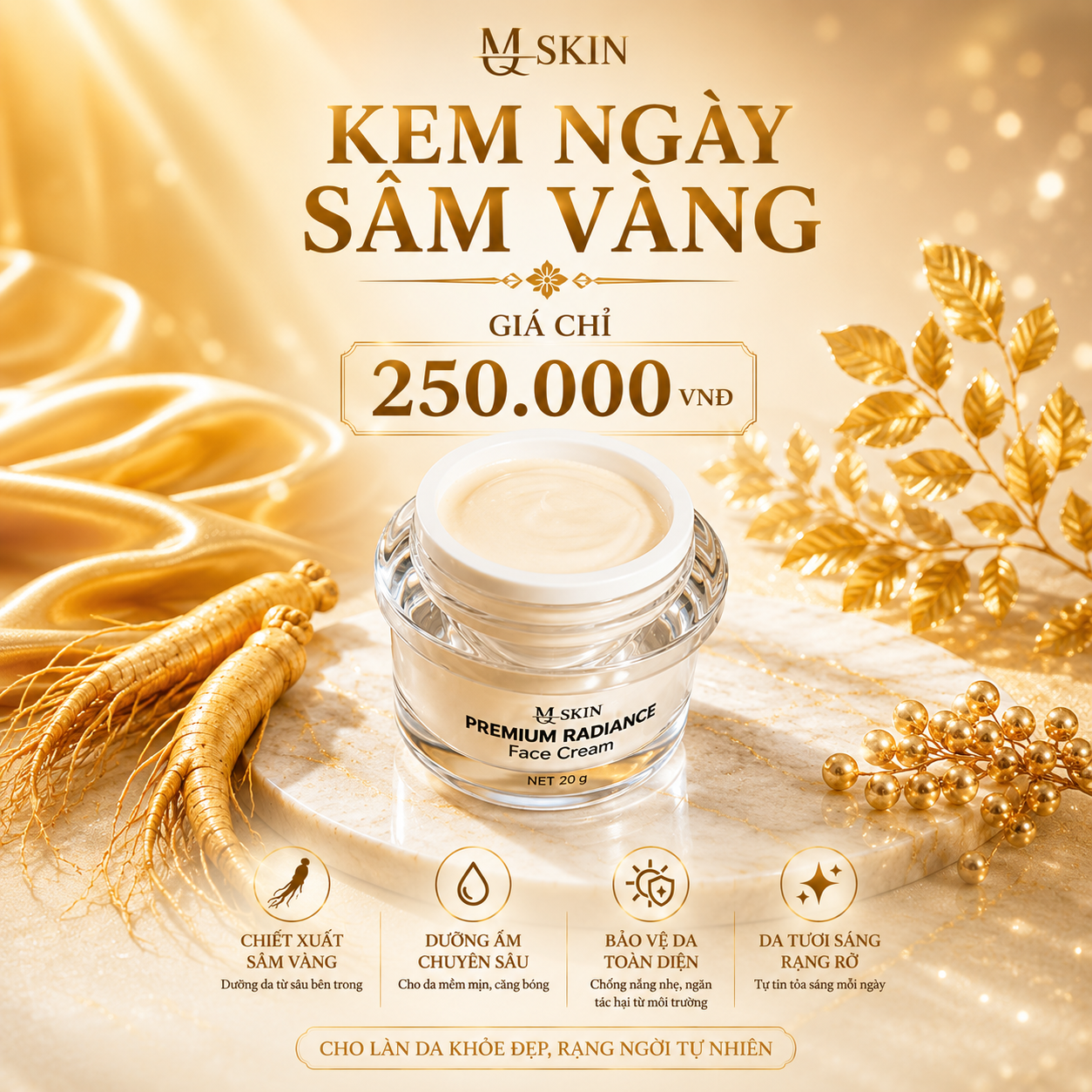 ảnh đại diện cho kem ngày mqskin sâm vàng