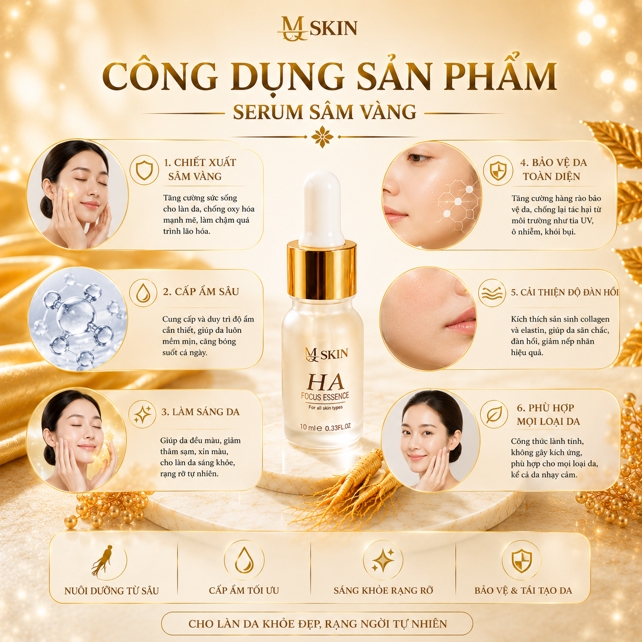 công dụng serum HA sâm vàng