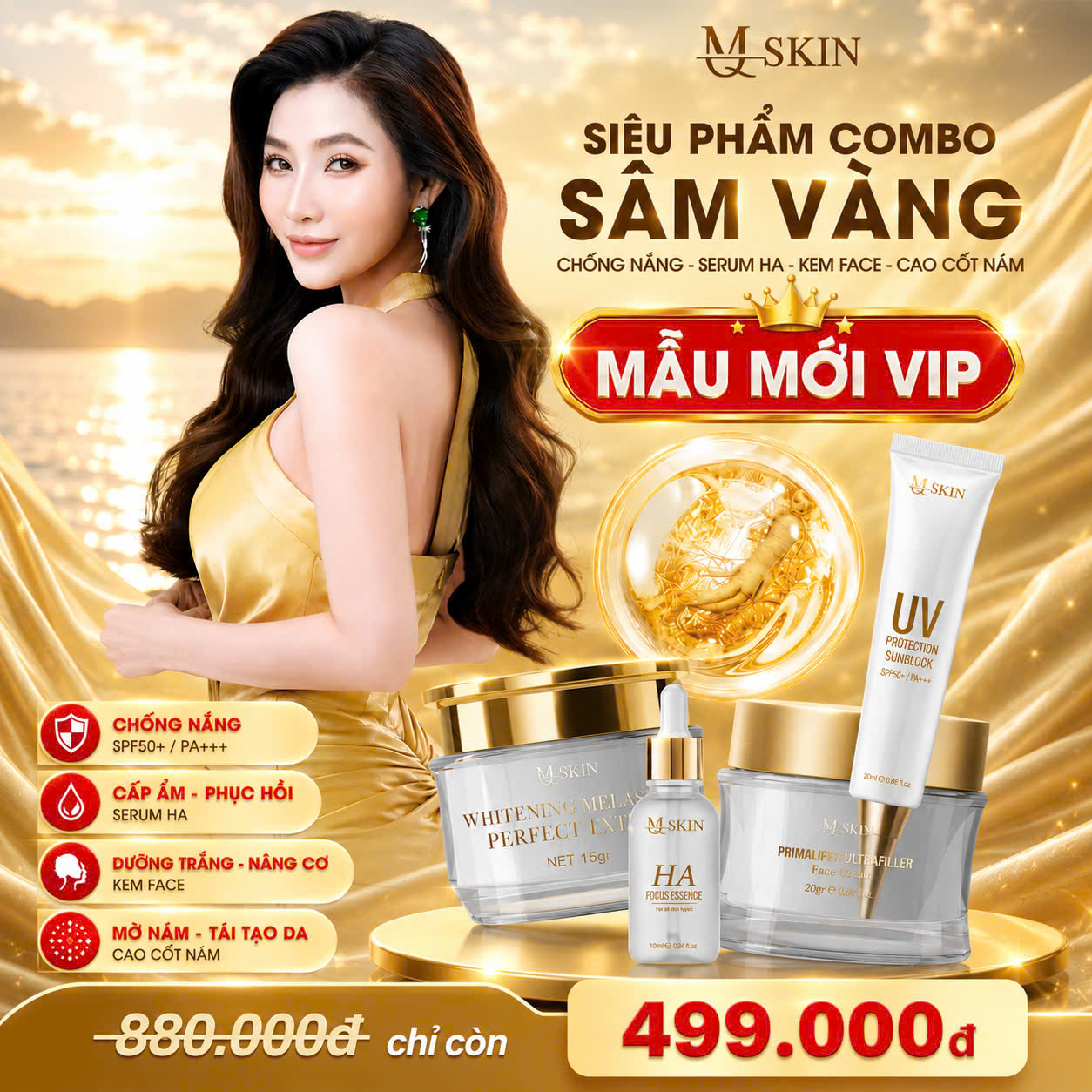 combo sâm vàng mẫu mới new version