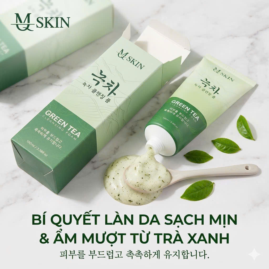 sữa rửa mặt trà xanh mqskin